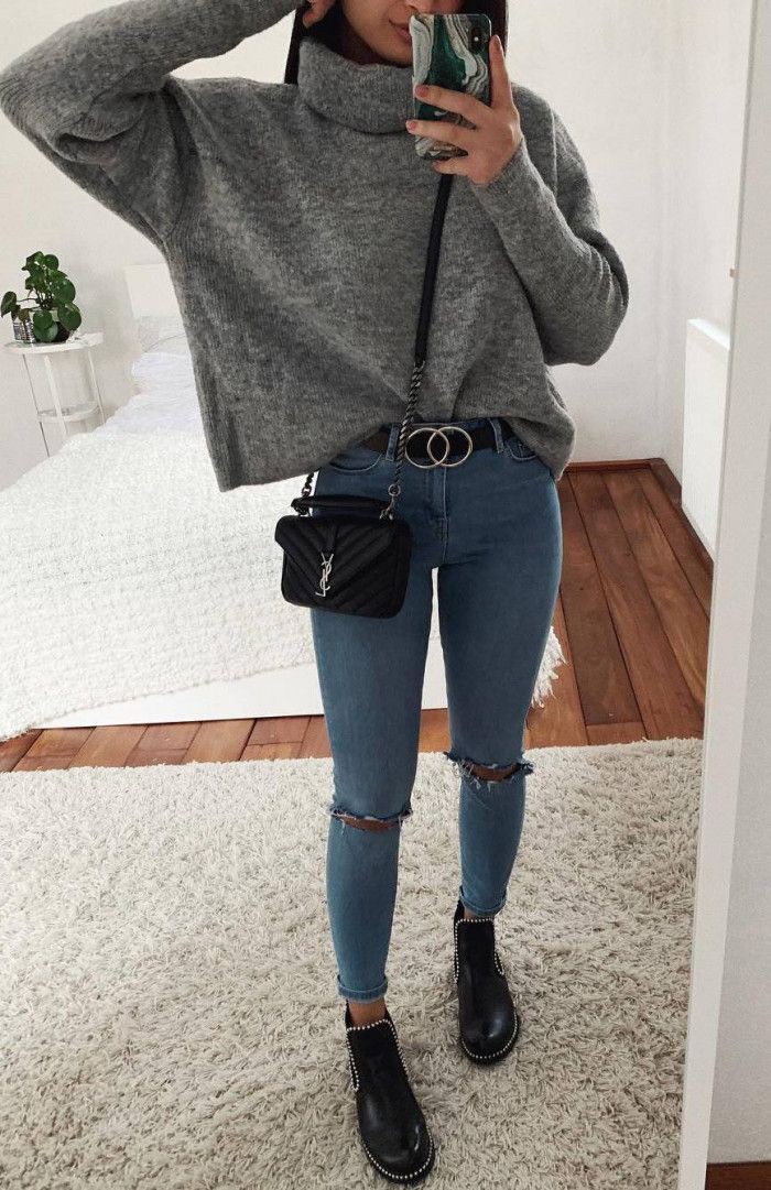 Black sweater and jeans outfit: winter outfits,  Cashmere wool,  Fashion accessory,  Casual Outfits,  Sweaters Outfit  