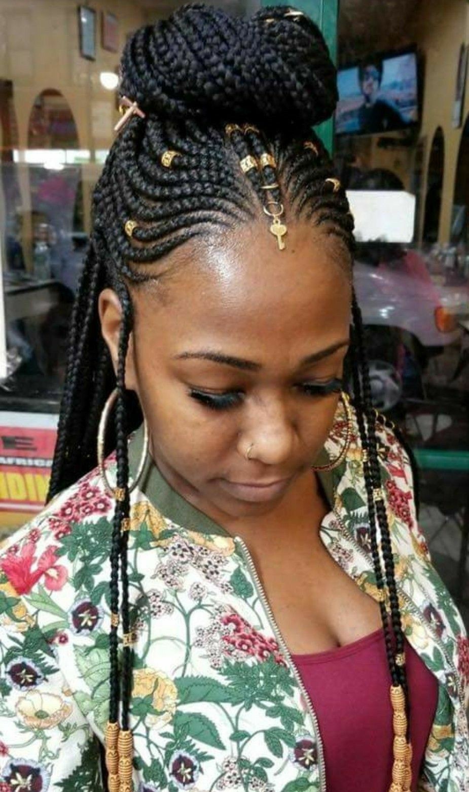 Feed in braids styles, Box braids | Fulani Braids ...