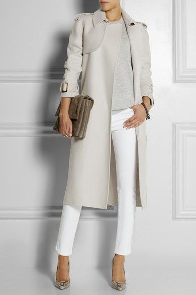 Light grey trench coat, Trench coat: Trench coat,  winter outfits,  Cashmere wool  