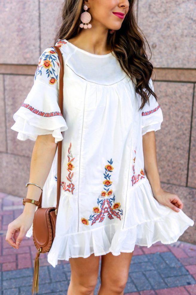 Boho Outfit Ideas, Boho Embroidered Dress, Embroidery Dress: fashion blogger,  Street Style,  Boho Outfit  