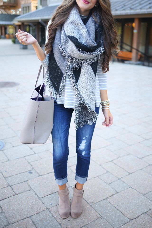 Cuffed jeans with ankle boots: Polo neck,  Boot Outfits,  Scarves Outfits  