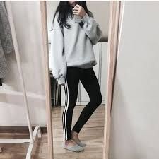 Paris style fashion for korean sporty outfit, South Korea | Sweater And ...