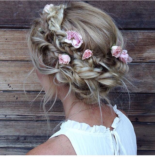 Braided updo with flowers, Flower girl | Bohemia Hairstyle Girl | Flower  girl, Hairstyles, Long hair