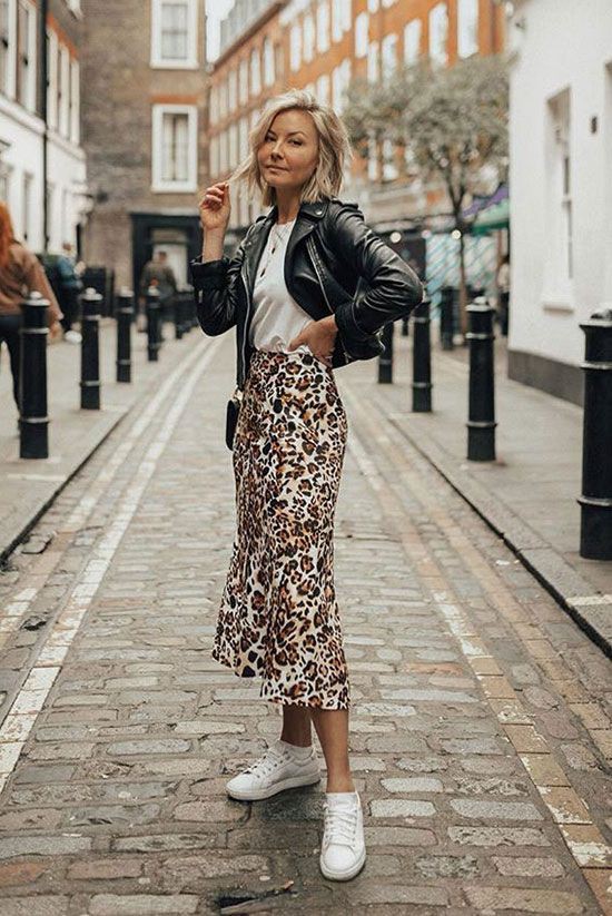 Related ideas for leopard skirt outfit, Animal print: Leather jacket,  Animal print,  Casual Outfits,  Hot Fashion,  High-Low Skirt  