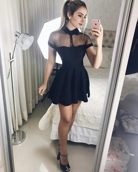 Great outfit ideas to try vestidos elegantes juveniles, Vestido NiÃ±a |  What Shoes To Wear With A Black Dress | Black Dress Outfits, Casual wear,  party dress