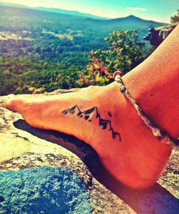 Mountains on foot tattoo, Body art: Body art,  Tattoo Ideas  