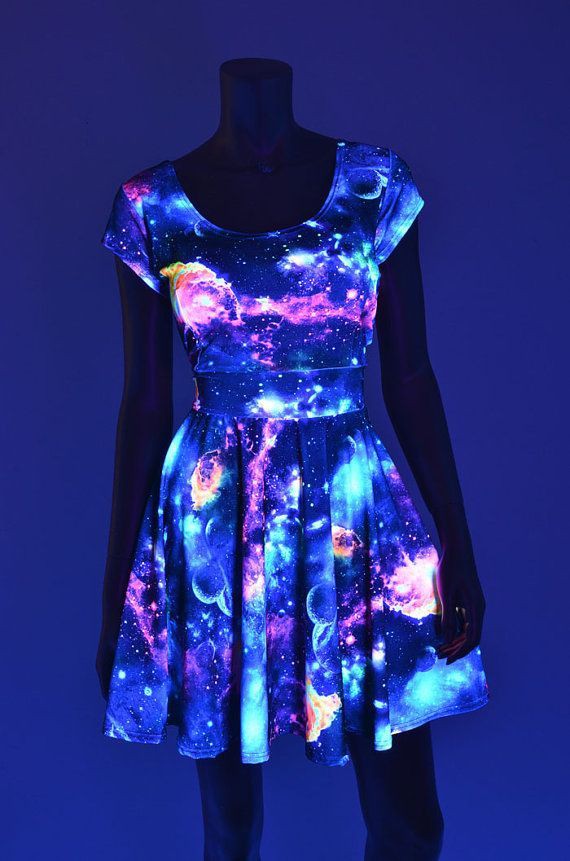 Glow in the dark galaxy dress for teen girls