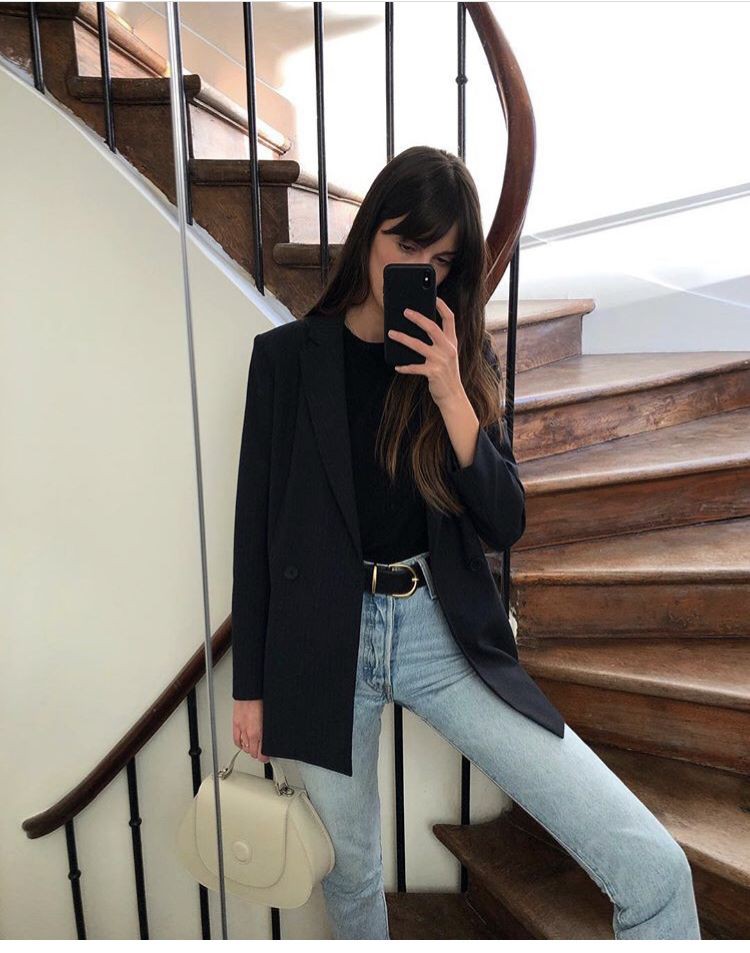 Cant miss these french black girls, Denim Jeans Black: Blazer Outfit,  Fashion outfits  