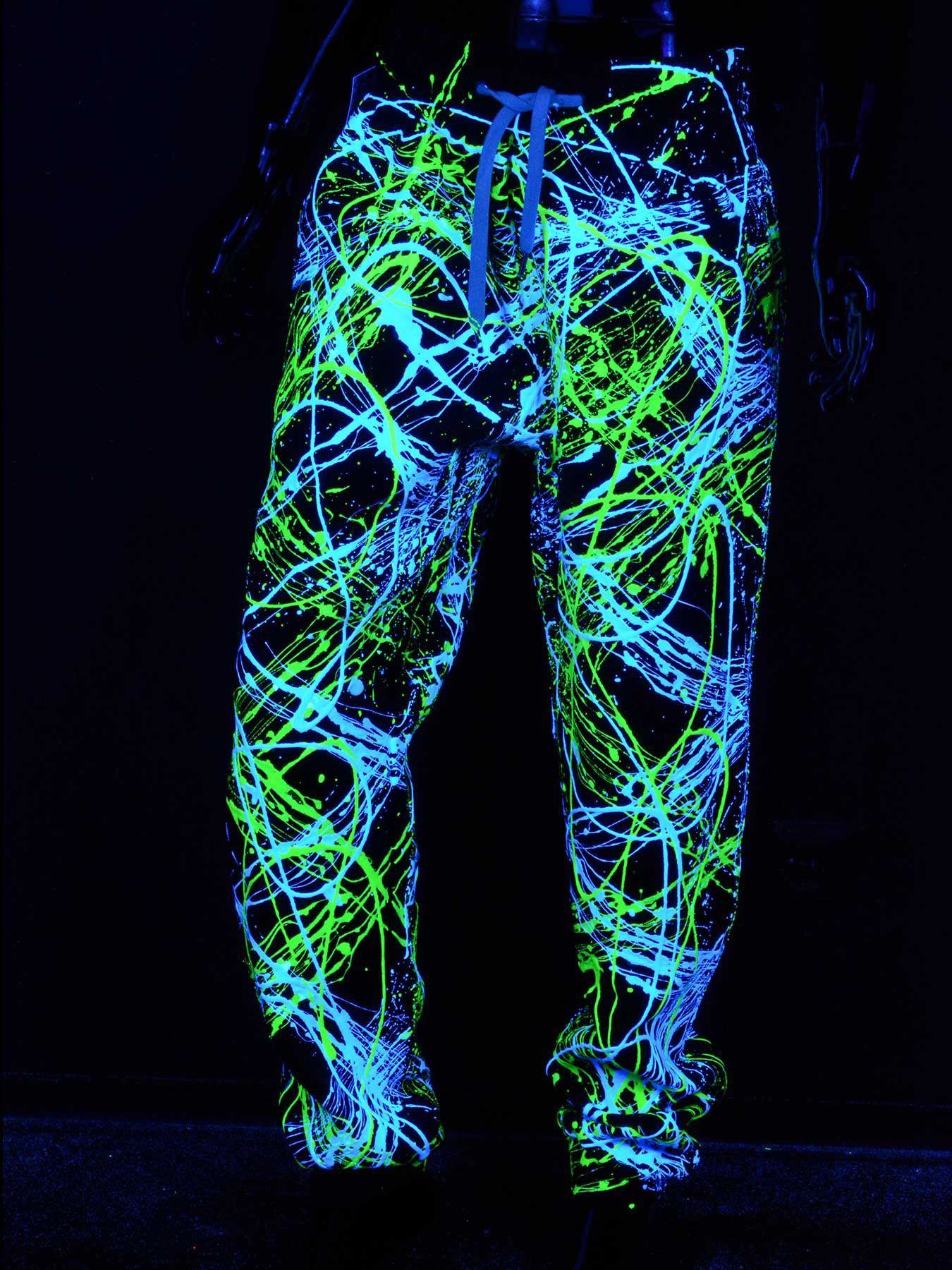 Glow in the dark pant ideas for party: Glowing Fishnet Outfit,  Glow In Dark,  Neon Dress,  Glow In Night  