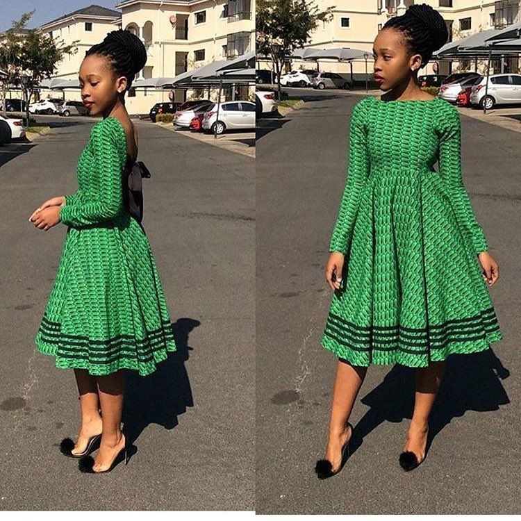 Wish To Try Green Shweshwe Dresses 2018 African Wax Prints Roora 