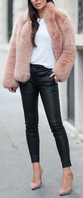 Celebrities in pink fur coat: Fur clothing,  Fake fur,  Teddy bear,  Legging Outfits,  Furry Coat  