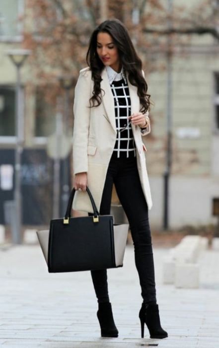 I like the colors & the comfort of these winter office outfits, Winter clothing: winter outfits,  Polo neck,  Over-The-Knee Boot,  Business casual,  Business Outfits  