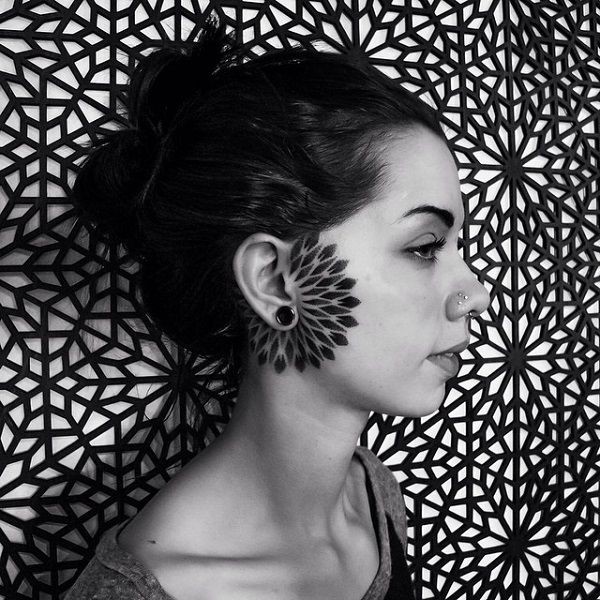 Mandala side face tattoo: Body art,  Tattoo artist,  Tattoo Ideas  