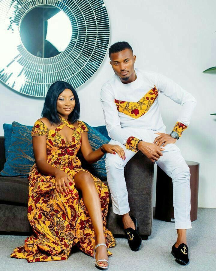 Latest Senator Styles For Couples, African wax prints, Fashion design: Romper suit,  Fashion photography,  Aso ebi,  couple outfits,  Folk costume  