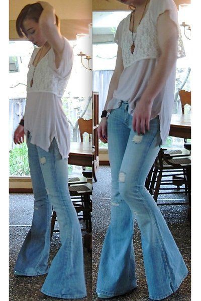 Blue Jeans Top Combination, Pattern M: blue jeans outfit,  Loose jeans  