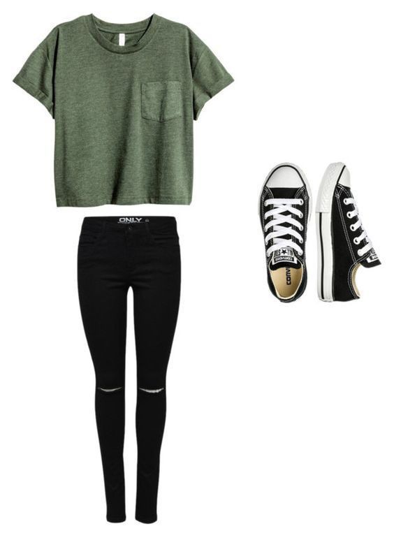 Cute and pretty converse outfits school, Casual wear: Crop top,  Designer clothing,  Casual Outfits,  Aesthetic Outfits  