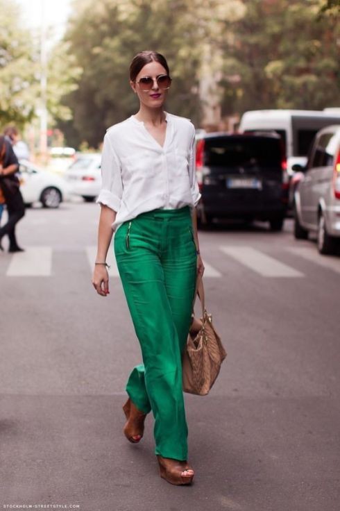 Brilliant outfit ideas about green trousers outfit, Street fashion