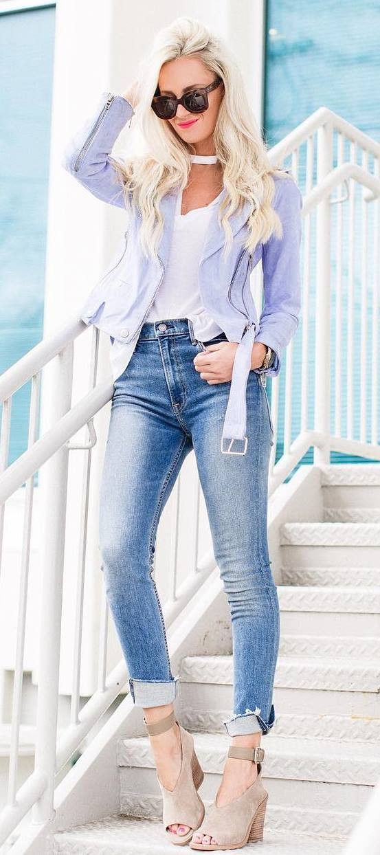 Women's Business Casual Fashion, Jean jacket, Photo shoot: fashion model,  Photo shoot,  Business Outfits  