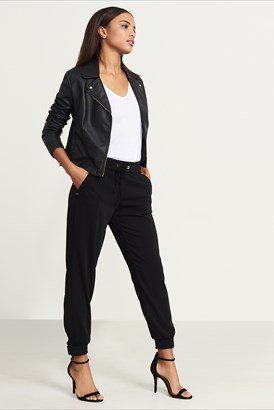 Black pants with elastic at bottom: black pants,  Formal wear,  Jogger Outfits  