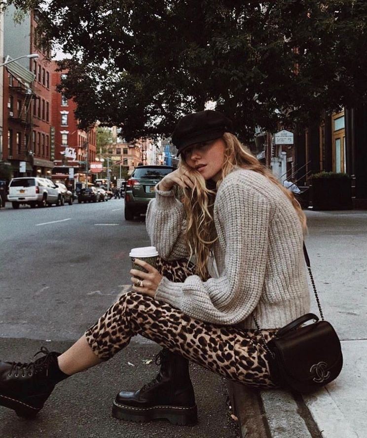 Combat Boots Outfit, Animal print, Winter clothing | Combat Boots ...