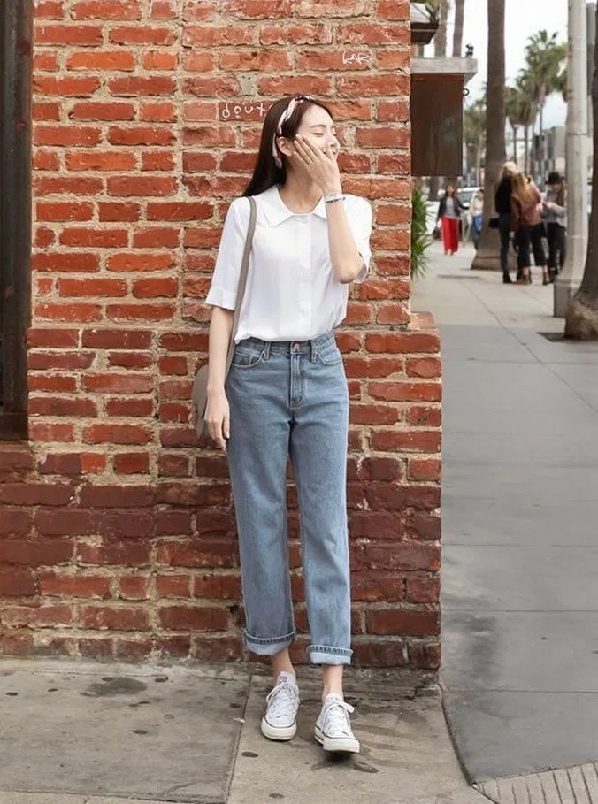 Beautiful and adorable korean spring outfits, Casual wear | School Outfits  Ideas | Casual wear, Dress shirt, Fashion blog