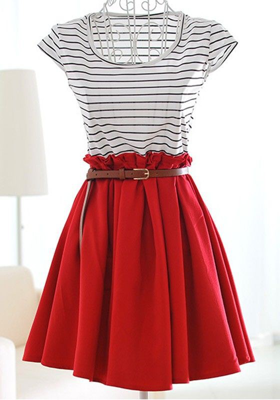 Simple gowns for teenage girls | Red Skirt Outfit | Casual wear, Scoop ...
