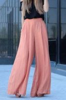 High waisted pants fashion pink: Crop top,  Pant Outfits,  Palazzo pants,  Capri pants,  Long Pants  