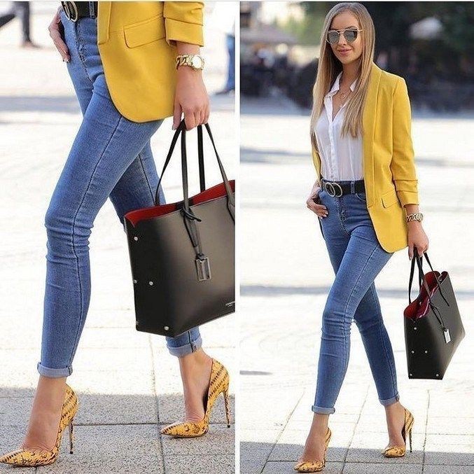 Skinny jeans combination woman outfit | Business Casual Outfits ...