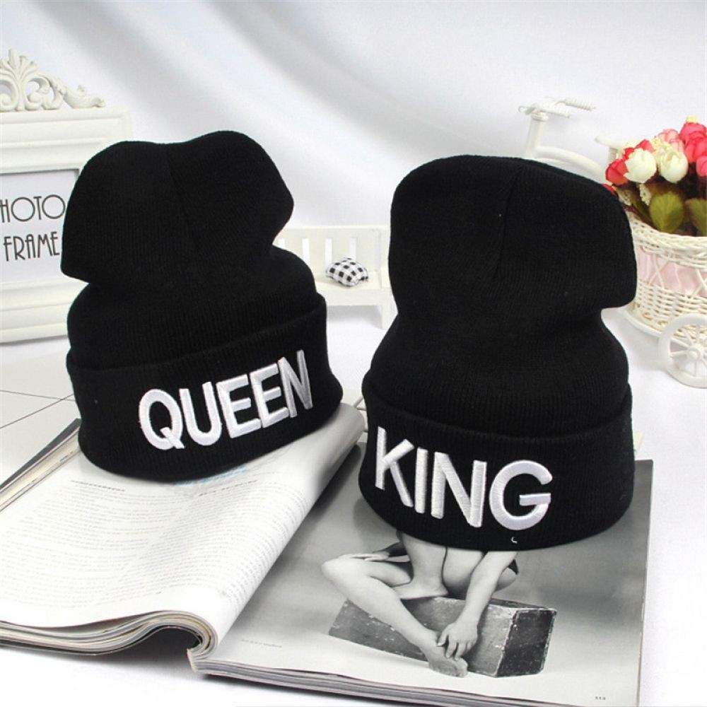 King and queen beanies, Knit cap: Matching Outfits,  Baseball cap,  Knit cap,  Matching Couple Outfits,  Casual Outfits  