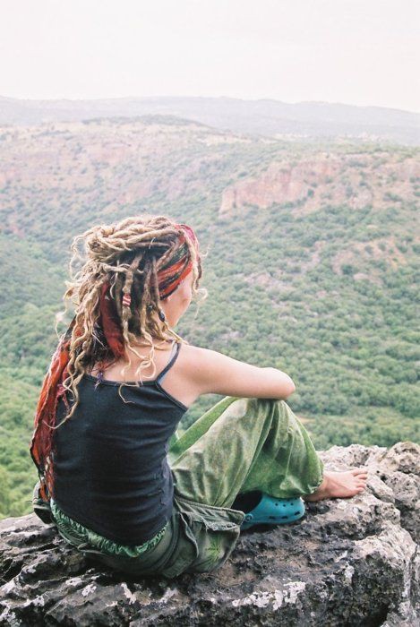 Dreadlock girl black and white Bohemia Hairstyle: Brown hair,  Pixie cut,  Bob Marley,  Hairstyle Ideas,  Black hair  