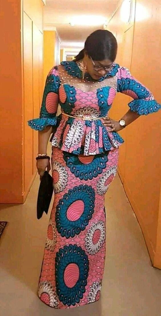 Wedding ankara skirt and blouse style: Aso ebi,  Kaba Styles  