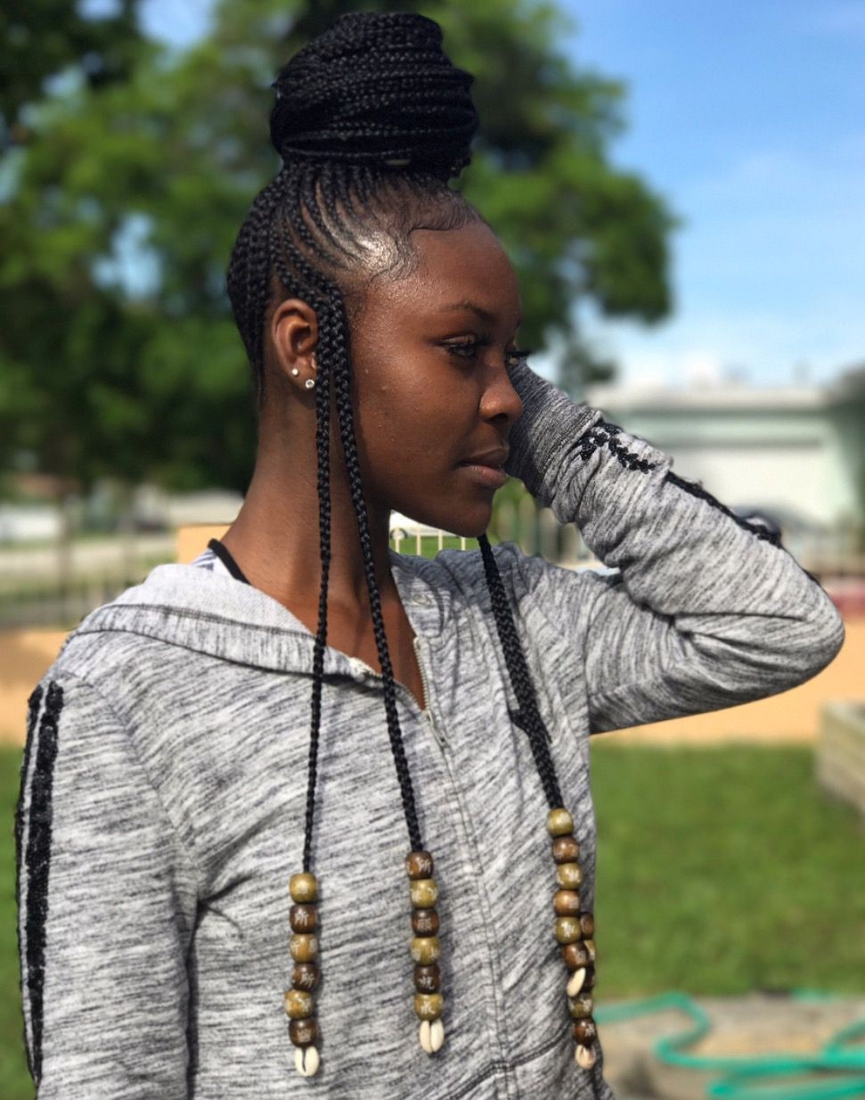 Weave braid hairstyles bun, Box braids: Box braids,  Braids Hairstyles,  Hair Care  