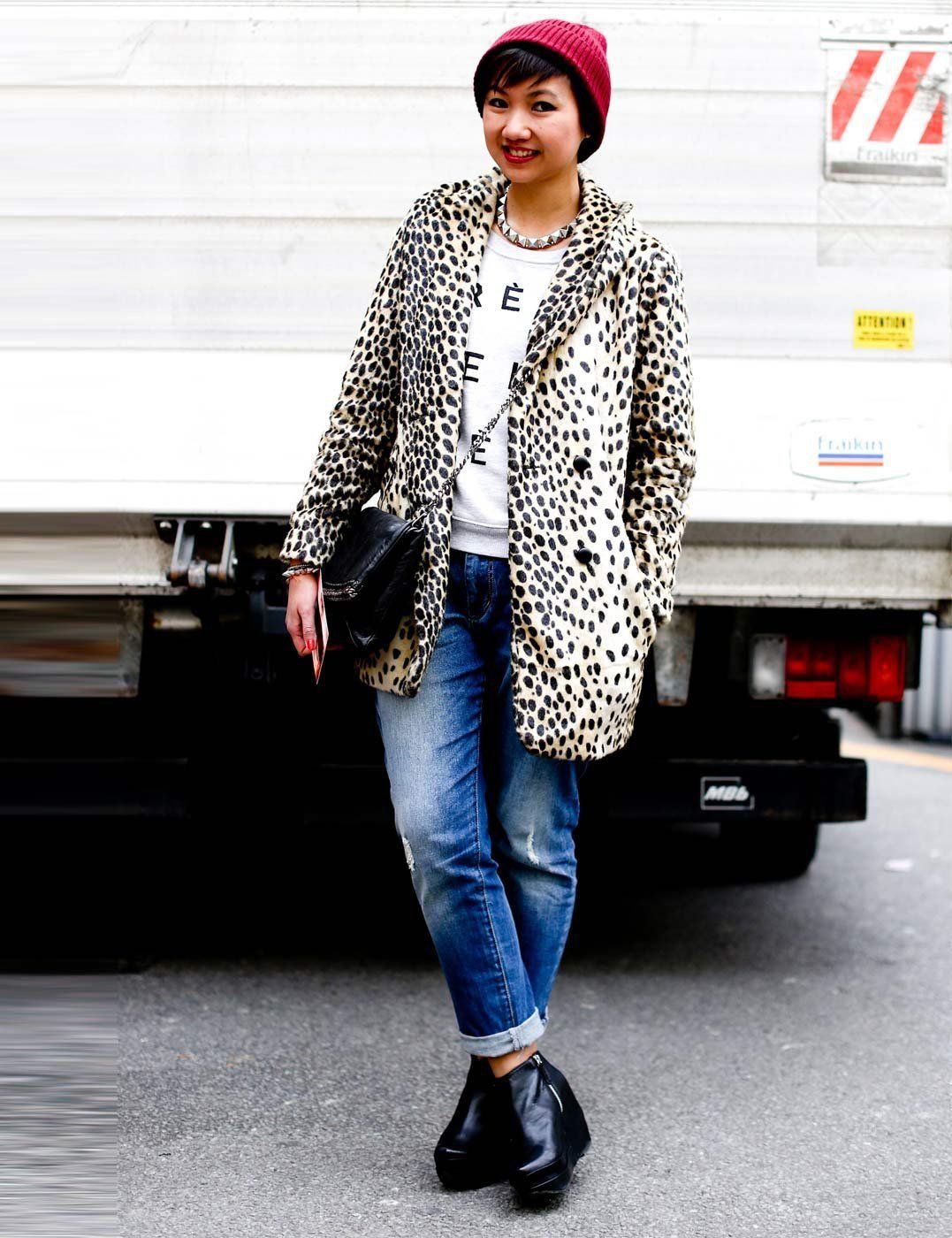 Outfits With Leopard Print Jackets, Polka dot, Street fashion: Street Style,  Jacket Outfits  