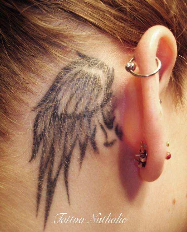 Wing tattoo behind ear men: Sleeve tattoo,  Tattoo Ideas,  Tattoo artist  