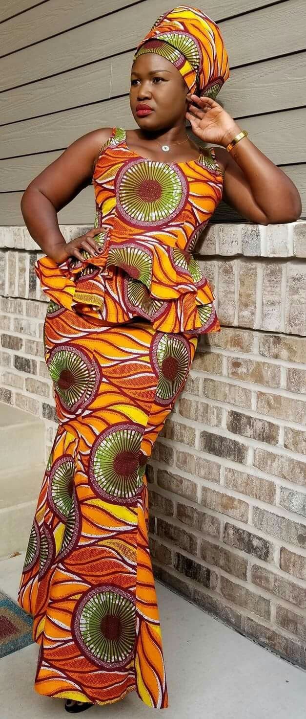 Modele wax jupe pagne, African Dress: African Dresses,  Kaba Styles  