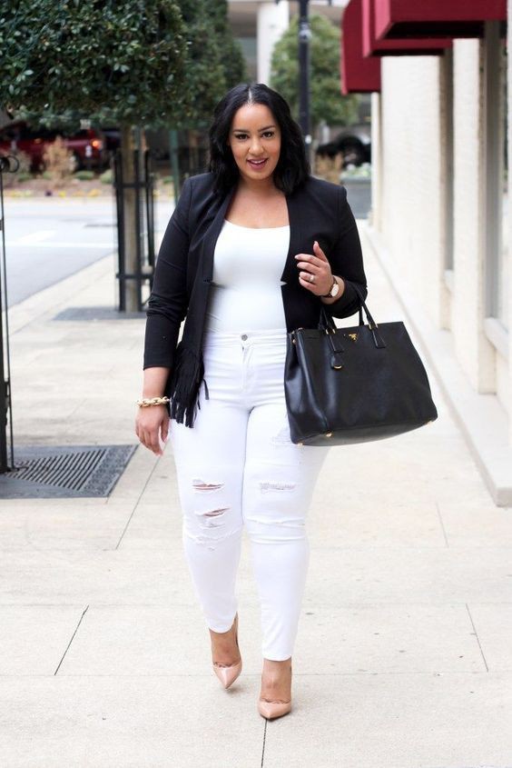 Outfit plus size de pantalon blanco | Trendy Plus Size Outfits Ideas | Plus  Size Outfits, Plus-size clothing, Plus-size model