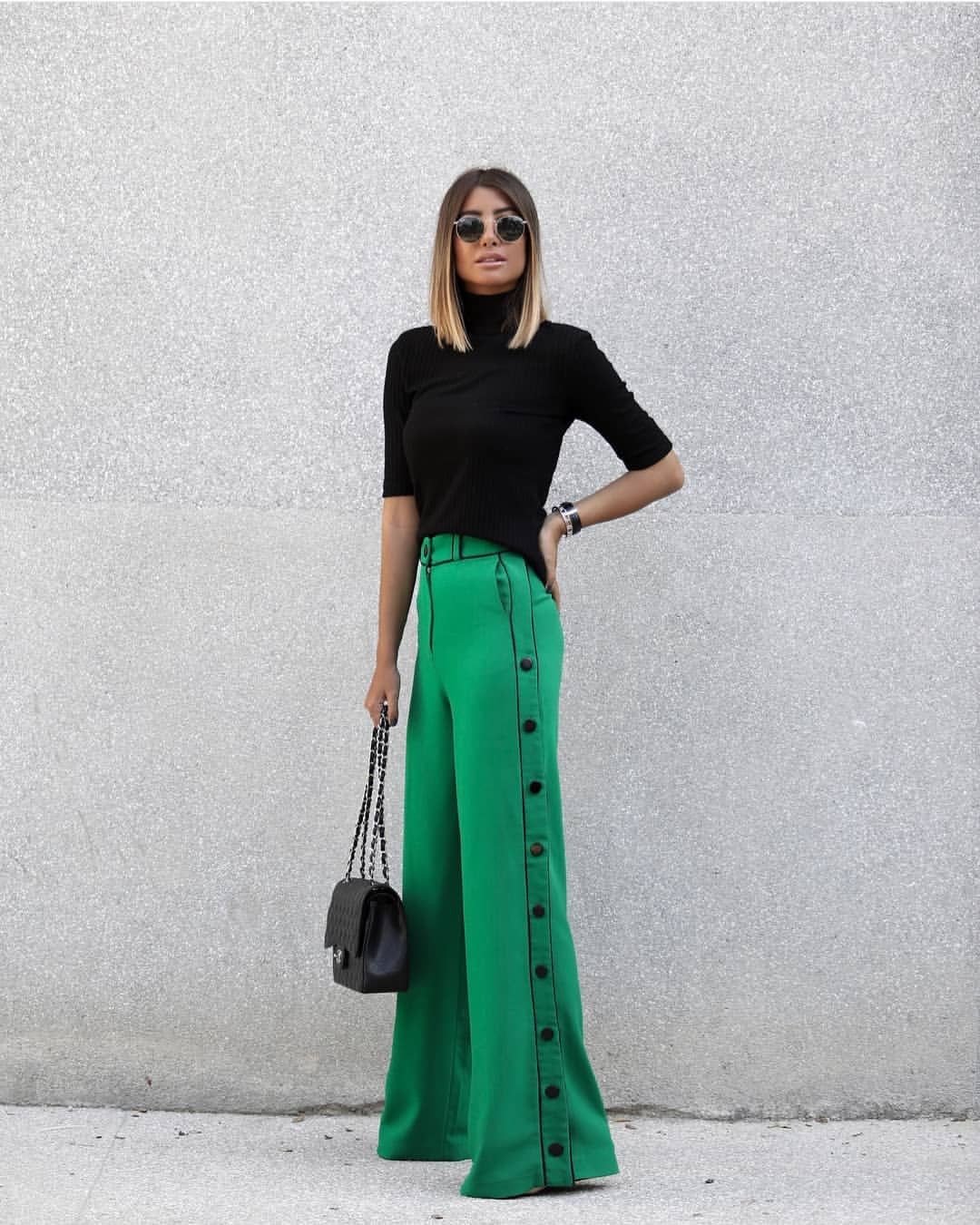 Outfits With Green Pants, Stella & Dot, Johanna Ortiz: Business casual,  Palazzo pants,  Vero Moda,  Johanna Ortiz,  Casual Outfits,  Green Pant Outfits  