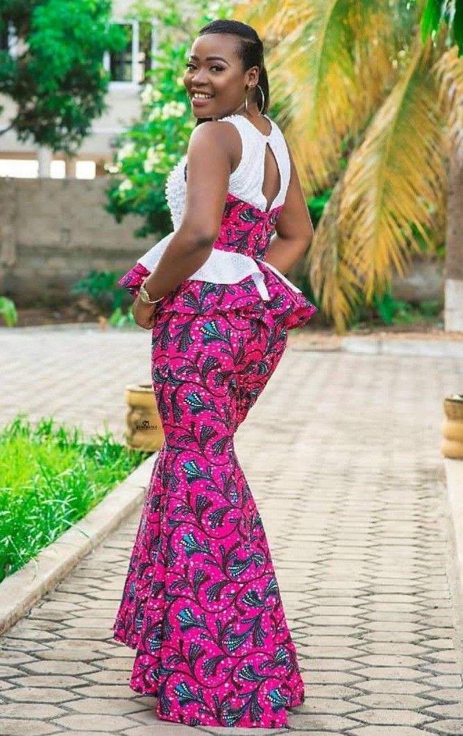 Ankara skirt and blouse for 2019: African Dresses,  Aso ebi,  Kaba Styles,  Ankara Gowns  
