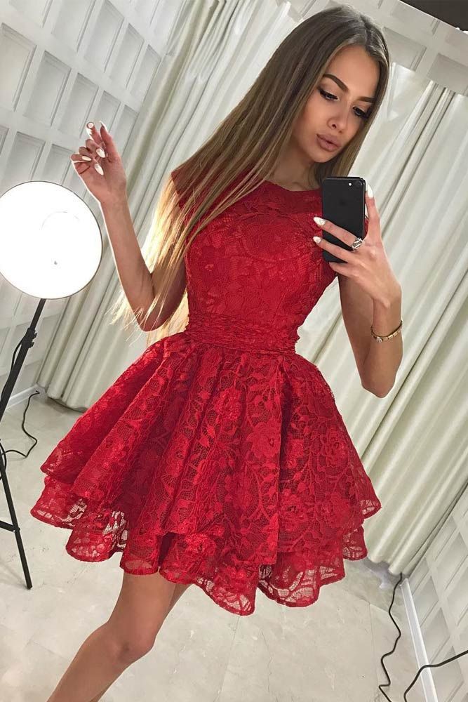 Red short prom dress, Formal wear Outfit Ideas For Valentine's Day