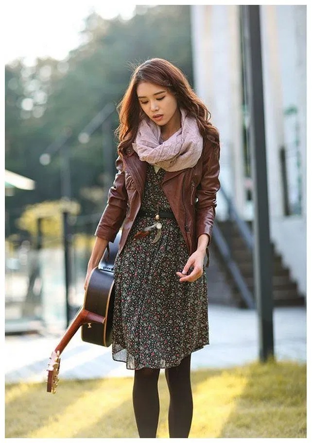 Really attractive fall outfit modest, Casual wear: winter outfits,  Leather jacket,  Fashion week,  instafashion,  Church Outfit,  Casual Outfits  