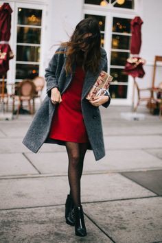 Date night winter outfits, Knee-high boot: Boot Outfits,  Outfit With Tights  