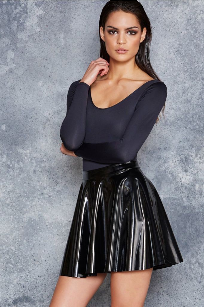 Wow dresses ideas skater skirt pvc, Skater Skirt: Skater Skirt,  Skirt Outfits,  Leather skirt  