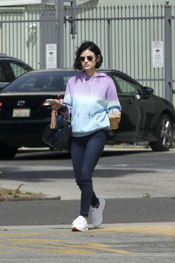 Lucy hale in a hoodie: Casual Outfits,  Lucy Hale,  Hoodie outfit  
