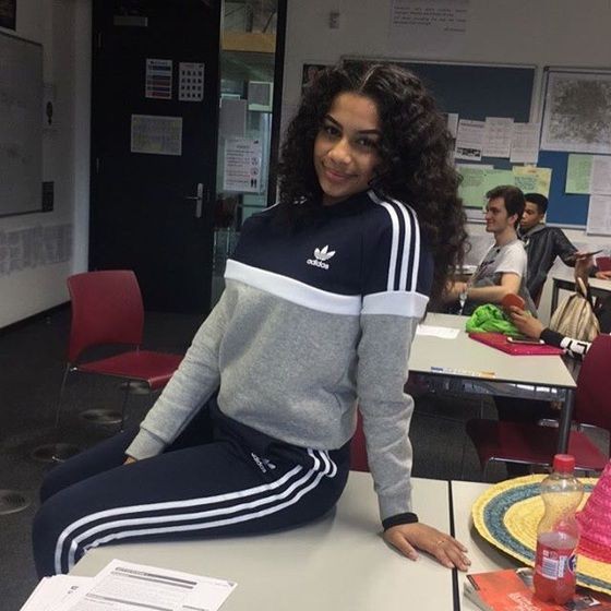 cute girl adidas