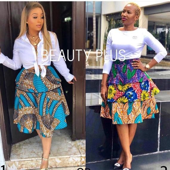 You must try these ankara skirt styles, African wax prints: Wedding dress,  African Dresses,  Roora Dresses  