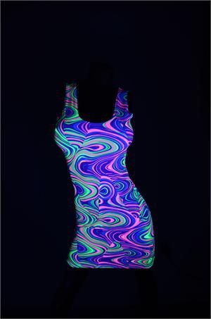 Electronic dance music, Neon Glowing Outfit: Glowing Fishnet Outfit,  Glow In Dark,  Neon Dress,  Glow In Night  