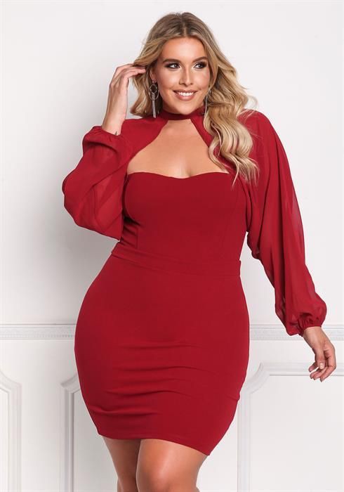 bbw red dress, Party dress ...