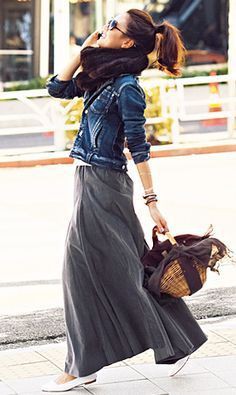Away From Blue | Aussie Mum Style, Away From The Blue Jeans Rut: Maxi Skirts,  Denim Jacket and Navy Tops: Same But Different