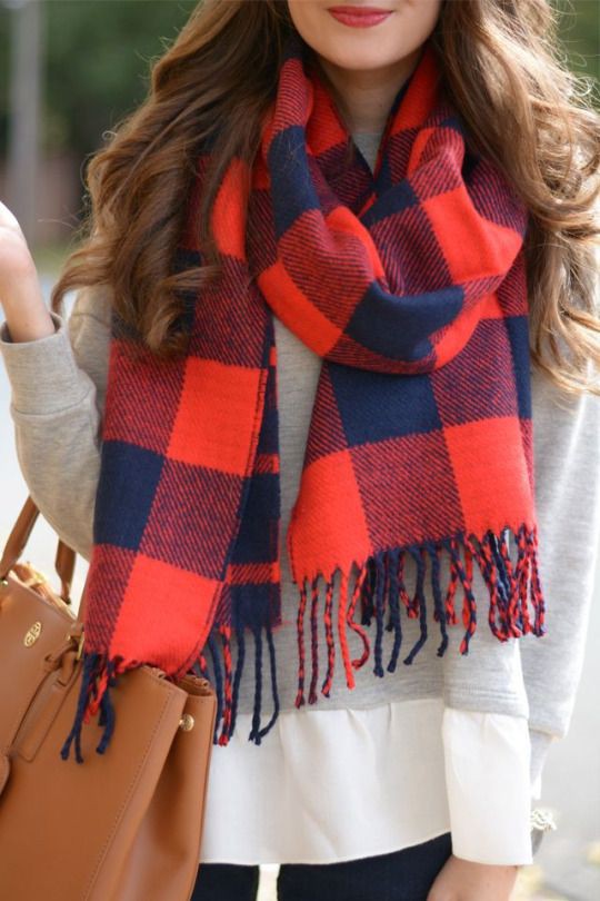 Special moment checkered scarf, Winter clothing: winter outfits,  Scarves Outfits  