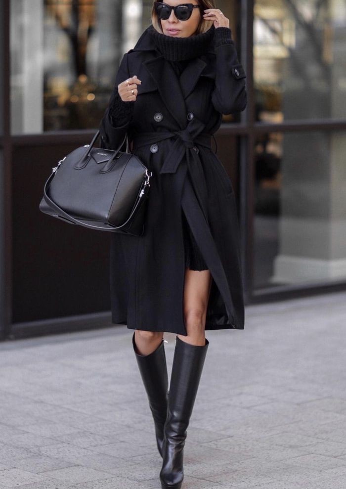 Lola rio style boots, Casual wear: winter outfits,  Trench coat,  Street Style,  Casual Outfits,  Funeral Outfits  